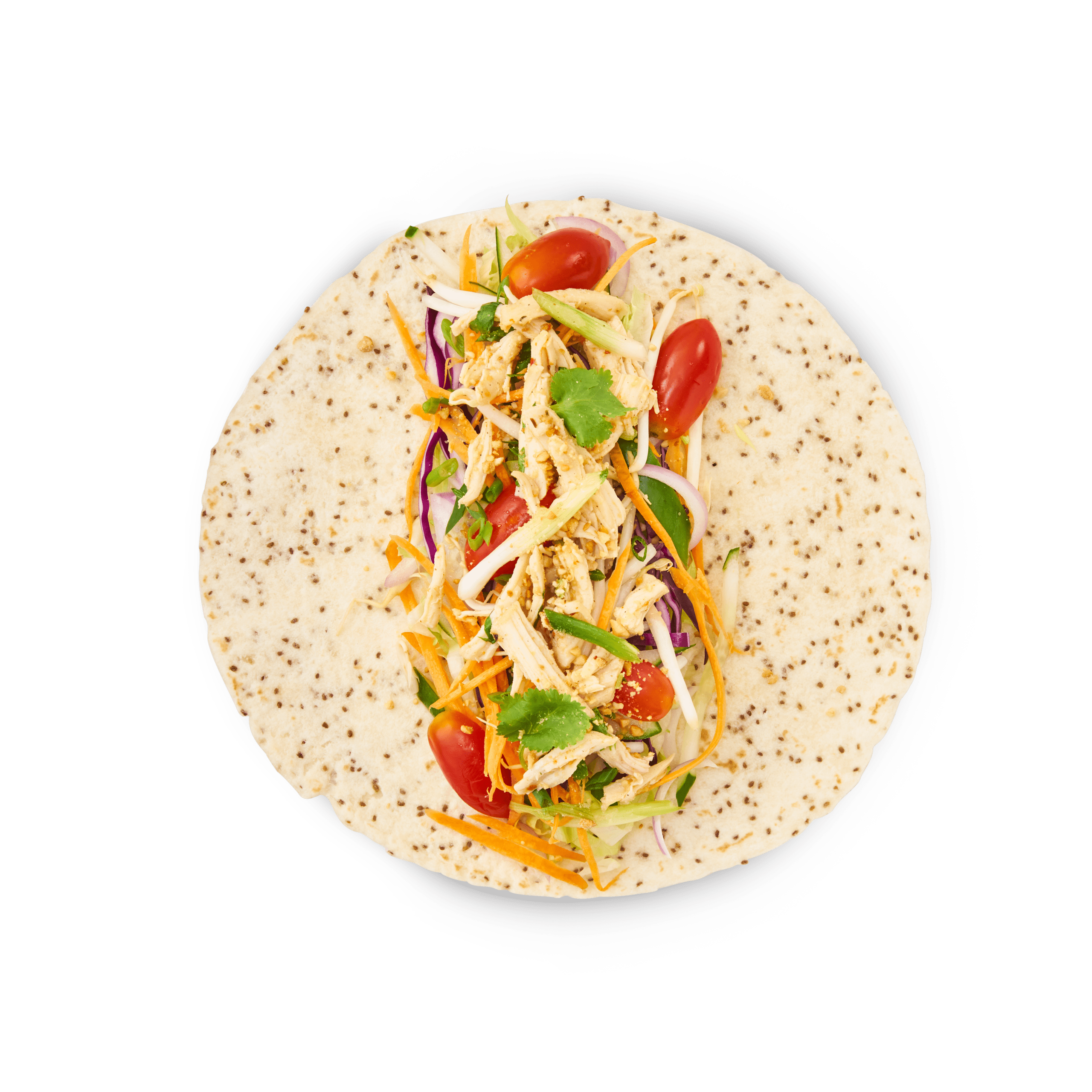 Shreded Chicken Wrap open