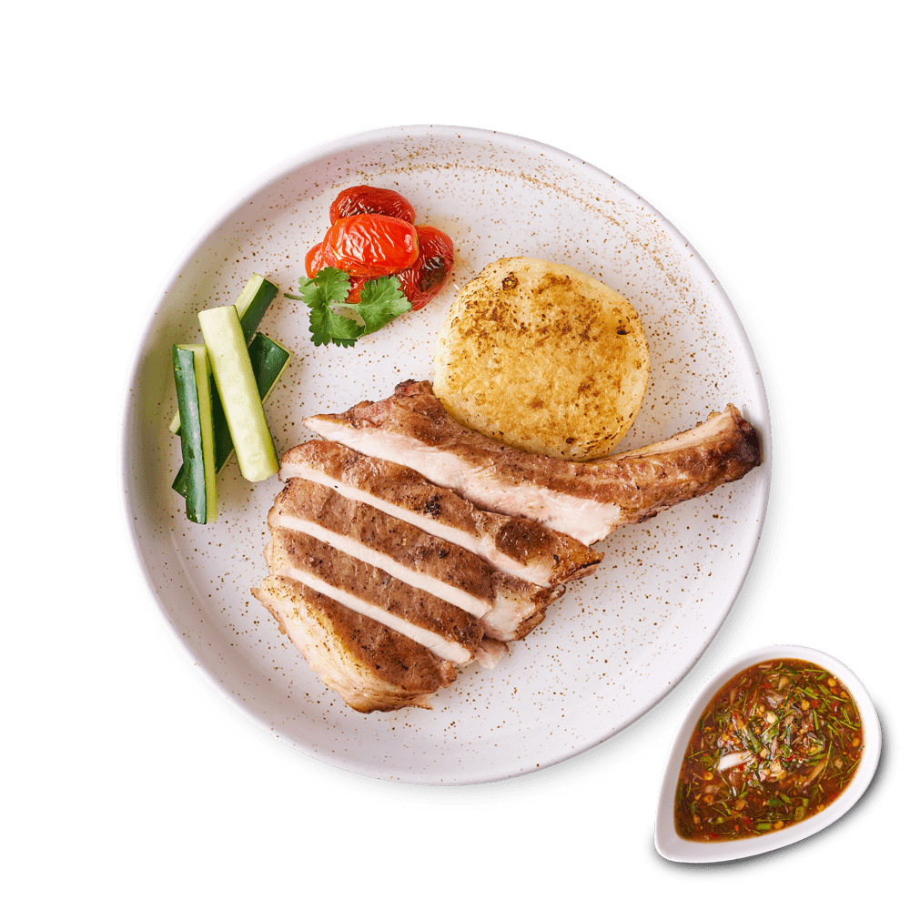 Grilled Pork Chop with Coconut Sticky Rice